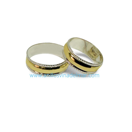 Argollas de Matrimonio Plata con Oro | AnillosVinaDelMar.com